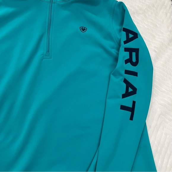 Ariat Tek Cold Series Pullover 1/4 Zip Top size xl Teal jacket sweatshirt shirt - Picture 11 of 14